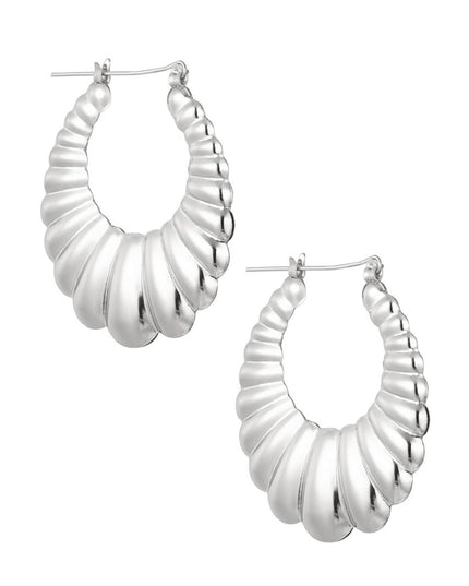 Oorbellen langwerpig twisted - zilver