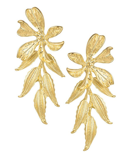 Statement oorbellen flower power - goud