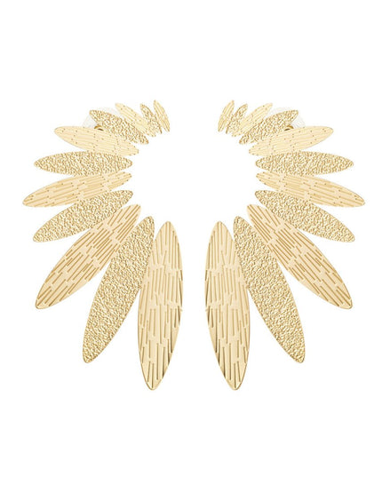 Statement oorbellen halve bloem - goud