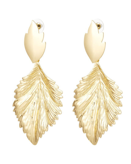 Oorbellen statement veer - goud