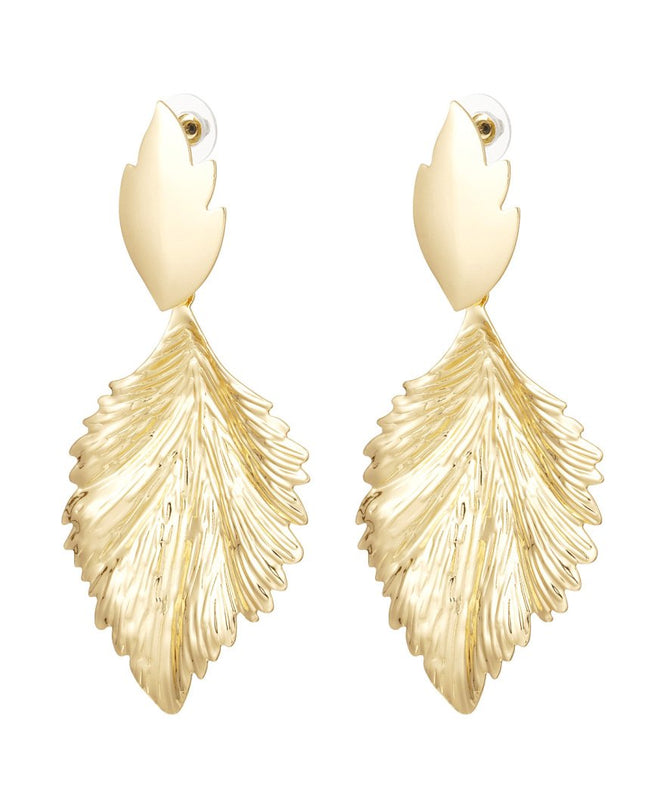 Oorbellen statement veer - goud
