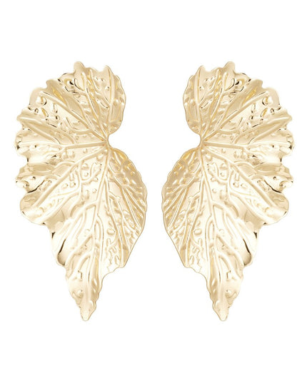 Oorbellen statement blaadjes - goud