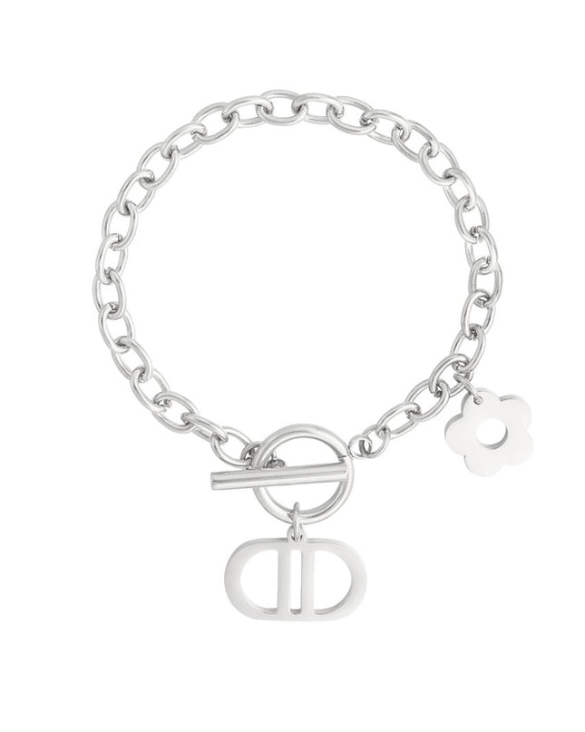 Schakelarmband the good life - zilver