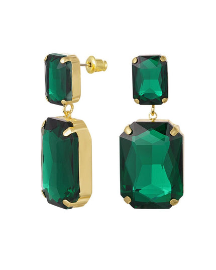 Oorbellen 2 glaskralen - groen