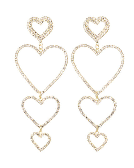 Oorbellen hartjes slinger - Goud