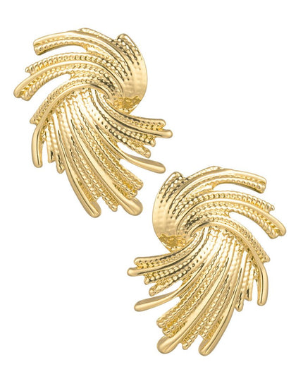 Oorbellen twizzel met print - goud