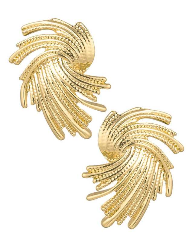 Oorbellen twizzel met print - goud