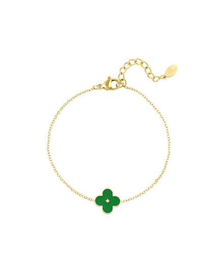 Armband enamel bloem Groen