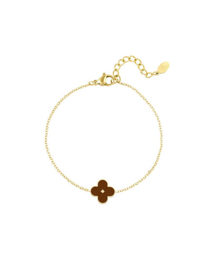 Armband enamel bloem Bruin