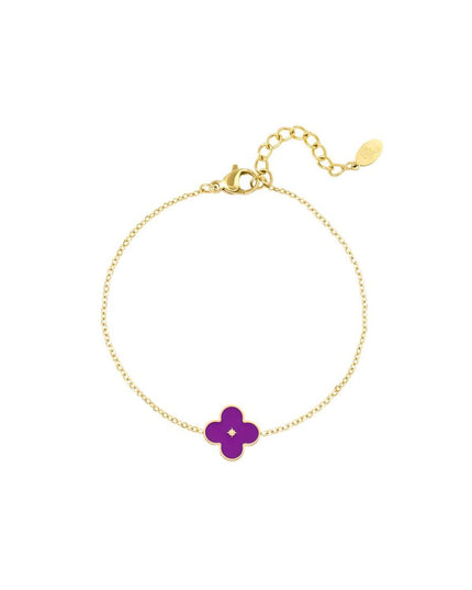 Armband enamel bloem Paars