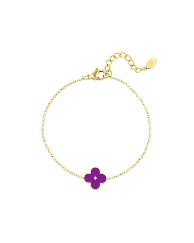 Armband enamel bloem Paars