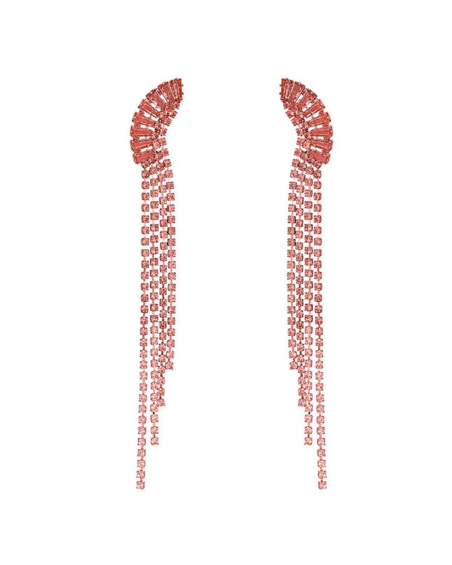 Strass oorbellen sierlijk detail - Holiday Essentials roze Koper