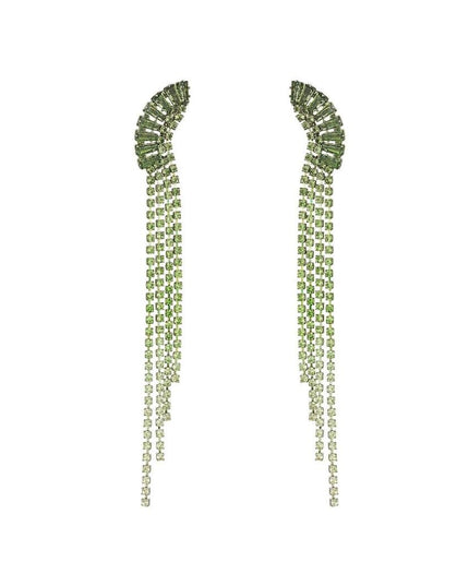 Strass oorbellen sierlijk detail - Holiday Essentials Green & Silver Koper