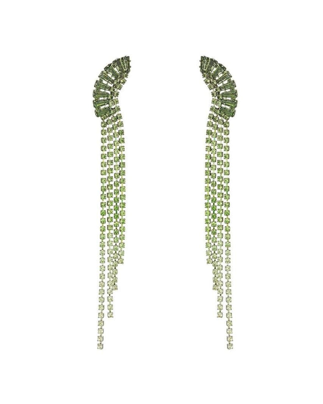 Strass oorbellen sierlijk detail - Holiday Essentials Green & Silver Koper