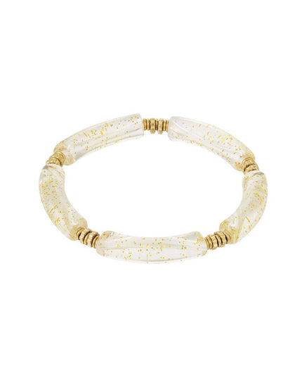 Tube armband kralendetail Goud Acryl