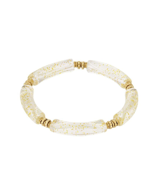 Tube armband kralendetail Goud Acryl