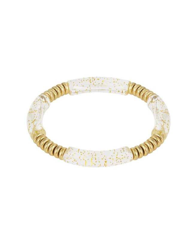 Tube armband goud met kleur Acryl