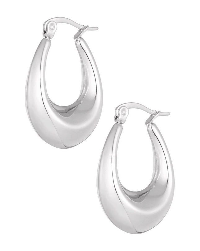 Oorbellen aesthetic langwerpig - zilver