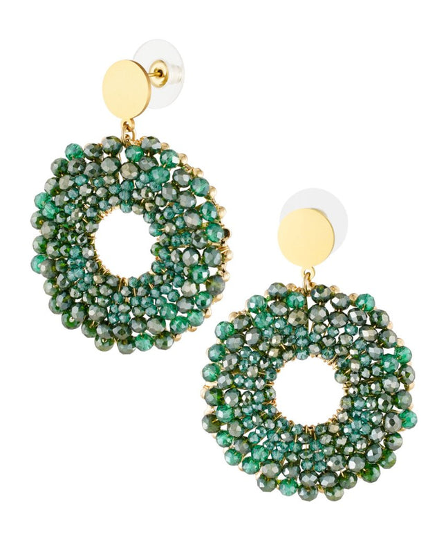 Oorbellen donut - Donkergroen