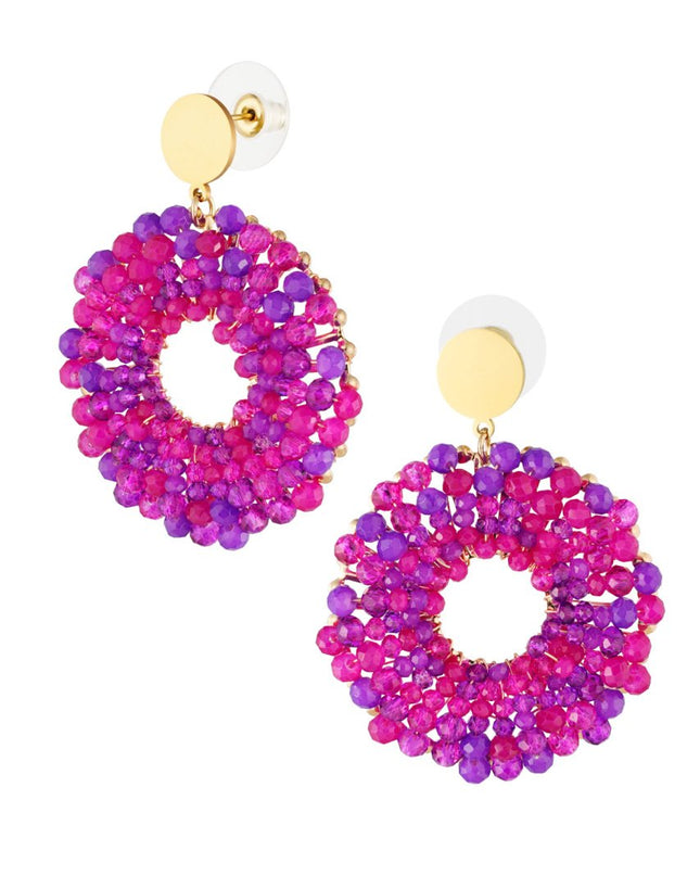 Oorbellen donut - Fuchsia