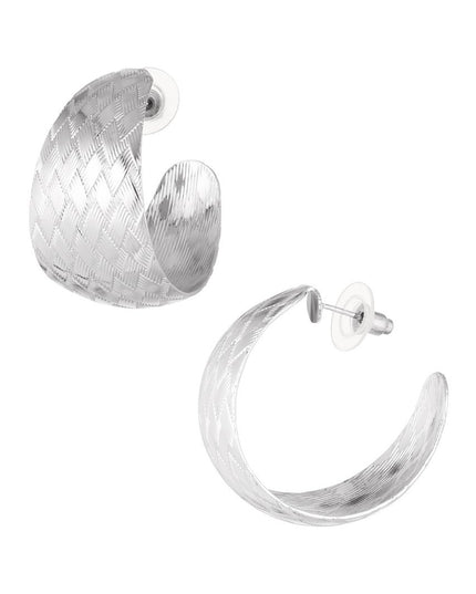 Oorbellen zigzag print - zilver