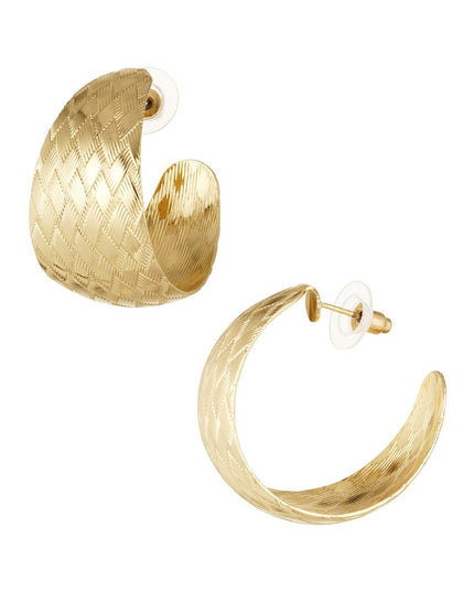 Oorbellen zigzag print - goud