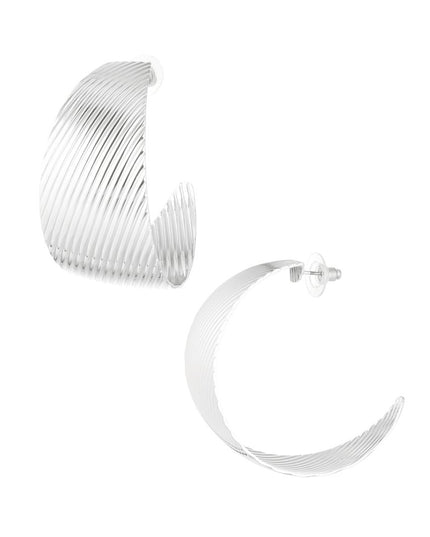 Oorbellen streepjes print - zilver