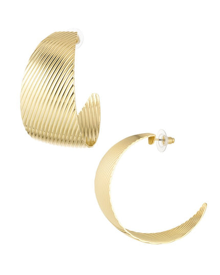 Oorbellen streepjes print - goud