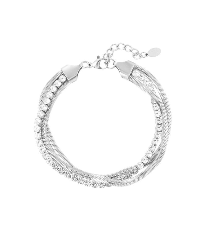 Armband speels met bling - Zilver
