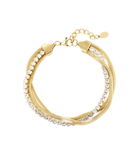 Armband speels met bling - goud