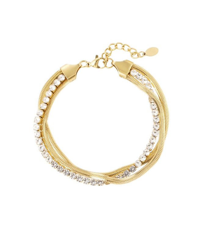 Armband speels met bling - goud