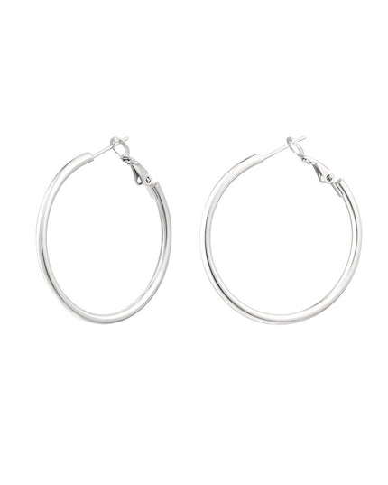 Oorbellen basic medium - zilver