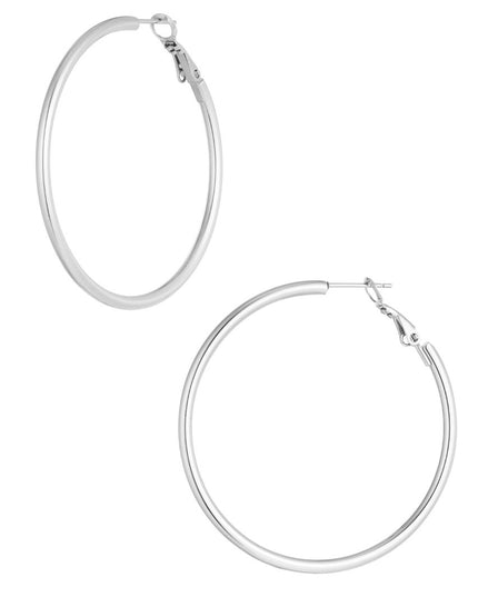 Oorbellen basic cirkel groot - zilver