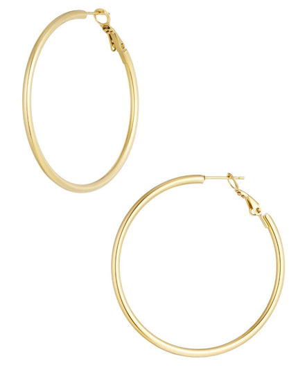 Oorbellen basic cirkel groot - goud