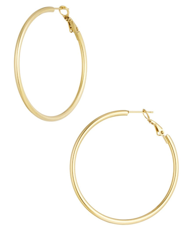 Oorbellen basic cirkel groot - goud