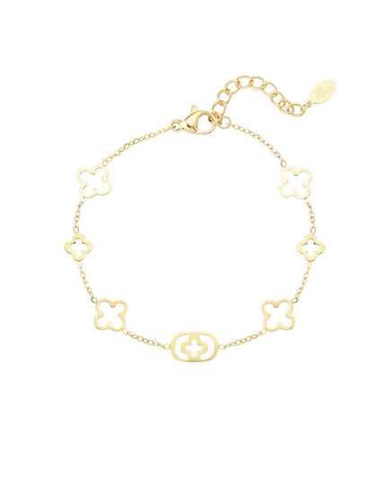 Armband met klaver bedels - goud