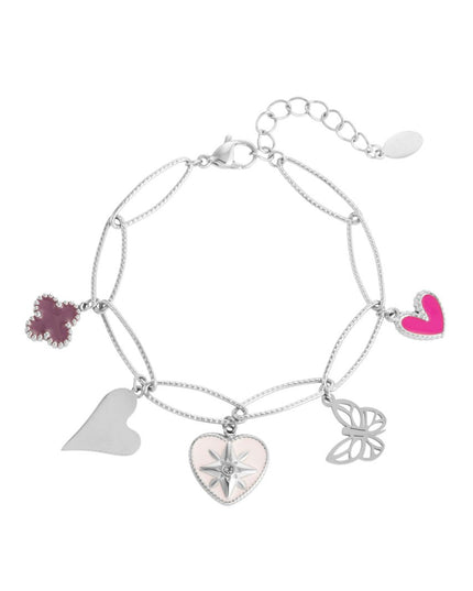 Bedelarmband lovely butterfly - zilver