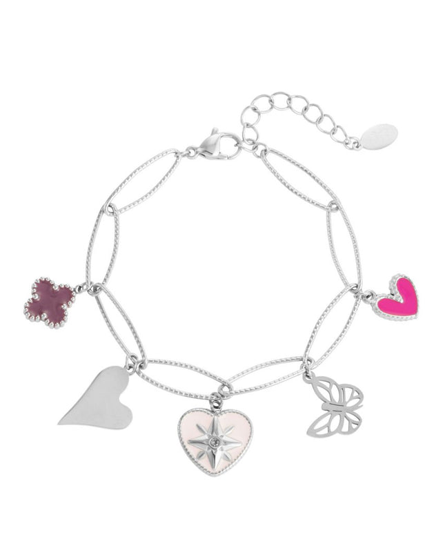 Bedelarmband lovely butterfly - zilver