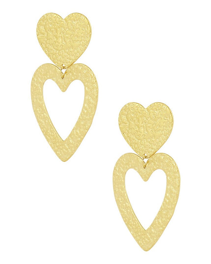 Oorbellen hartjes structuur - Goud