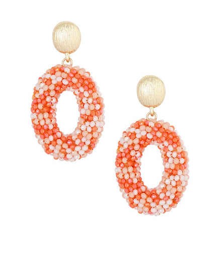 Ovale discodip oorbel - oranje goud