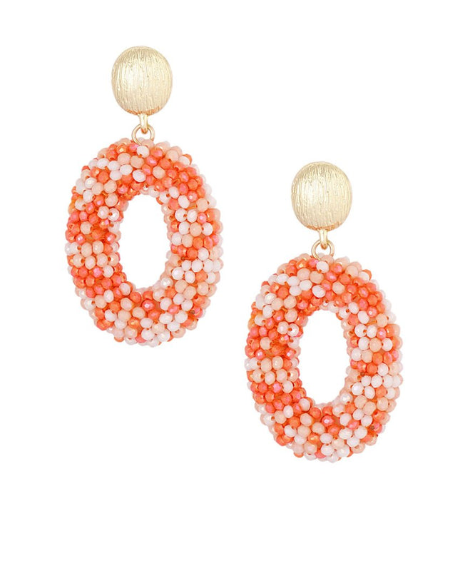 Ovale discodip oorbel - oranje goud