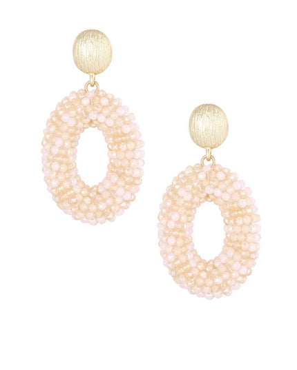 Ovale discodip oorbel - beige goud