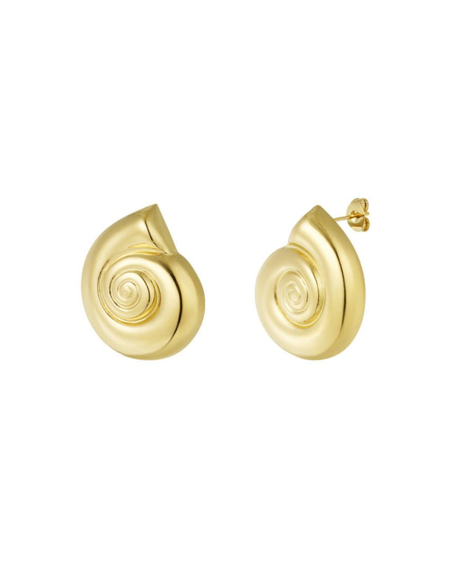 Oorbellen swirly shell - goud