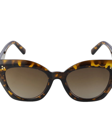 Zonnebril cat eye bruin met print