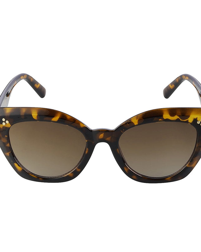 Zonnebril cat eye bruin met print