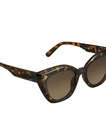 Zonnebril cat eye bruin met print