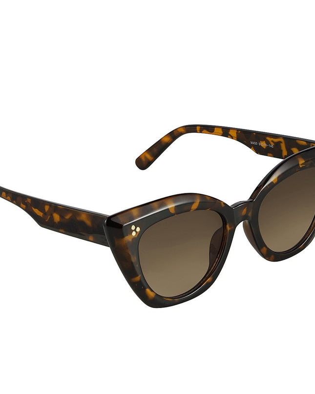 Zonnebril cat eye bruin met print