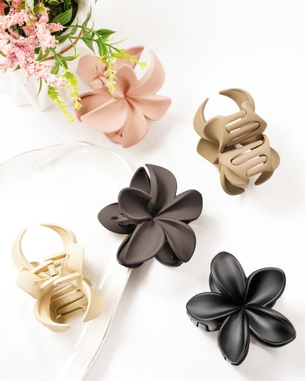 Haarklem bloem - creme Plastic