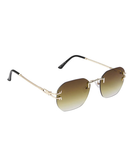 Zonnebril Ronde Glazen Gouden Detail Camel