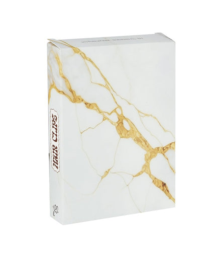 Haarclip box marmer chic - wit goud